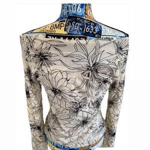 The Limited Scoop neck mesh blouse. Floral. Size Large.